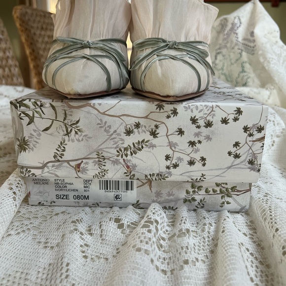 Nicola Bathie x Antonio Melani Sophia chiffon velvet bow dress mules - Sz 8 - Picture 12 of 16